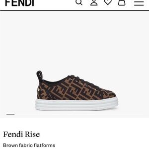 Fendi Rise Brown Fabric Flatforms